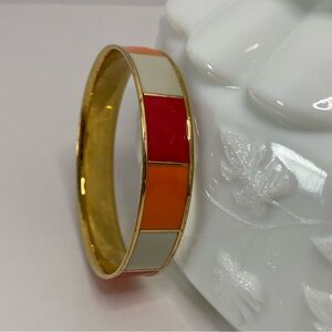 Vintage J. Crew Enamel Bangle Bracelet Springtime  Color Block Colors